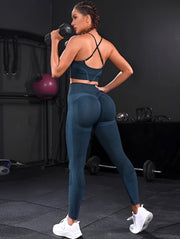 Sports training set for gym leggings and top