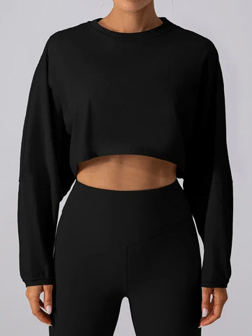 Women's Long Sleeve Crop Top T-Shirt