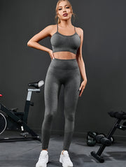 Sports training set for gym leggings and top