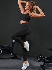 Sports training set for gym leggings and top