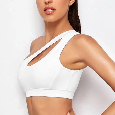 Sports bra one shoulder shockproof