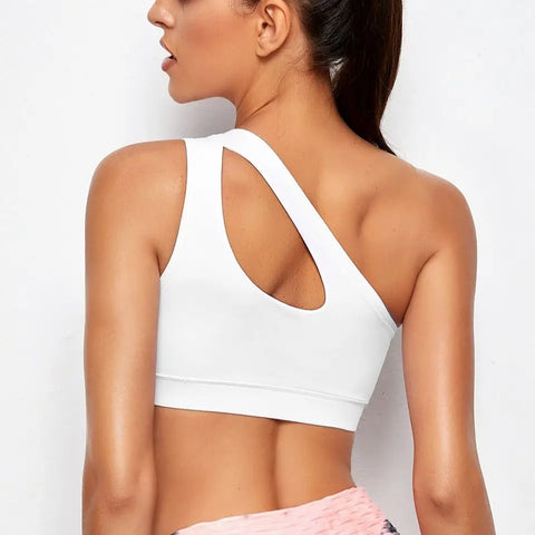 Sports bra one shoulder shockproof