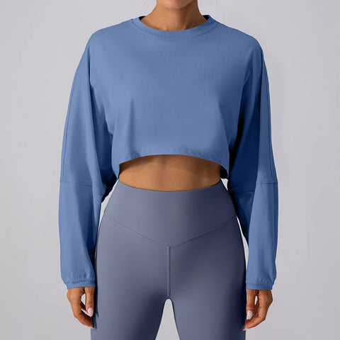 Women's Long Sleeve Crop Top T-Shirt